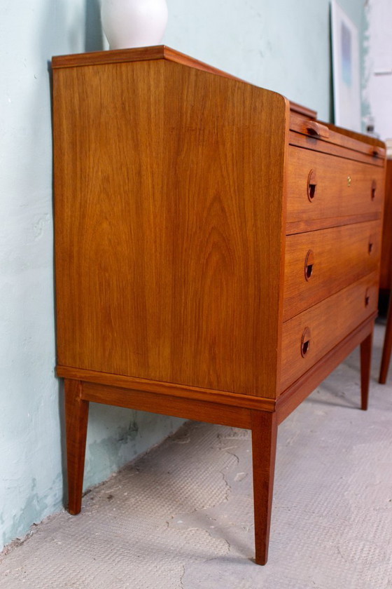 Image 1 of Vintage teakhouten secretair bureau, ladekast, Deens Riis Antonsen