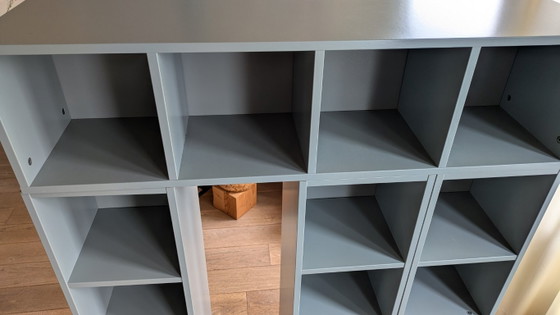 Ikea Apelviken cabinet, blue-green, Shelving unit, Wood, Grey (photo 4 of 5)