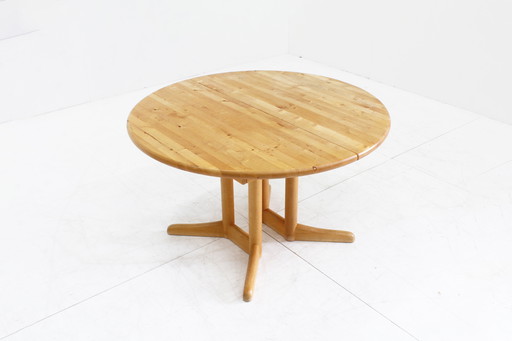 Vintage deense ronde uitschuifbare eettafel tafel Vamdrup Stolefabrik