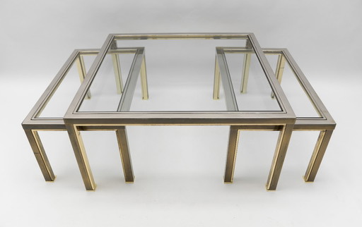 Tables gigognes françaises vintage, années 1970, lot de 3