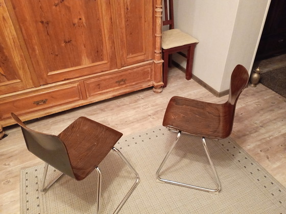 Image 1 of Vintage Pagholz Design Thur Op Seat Stuhl Stapelstuhl 70er Jahre, Bürostuhl, Esszimmerstühle 