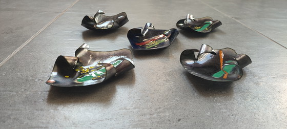 Image 1 of X5 Smaltato Rame Snuisterijbakje, Italië, jaren 60-70