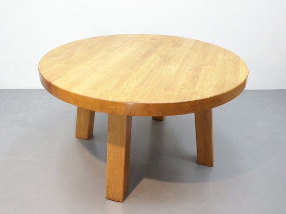 Image 1 of Solid oak dining table | Brutalist | Round