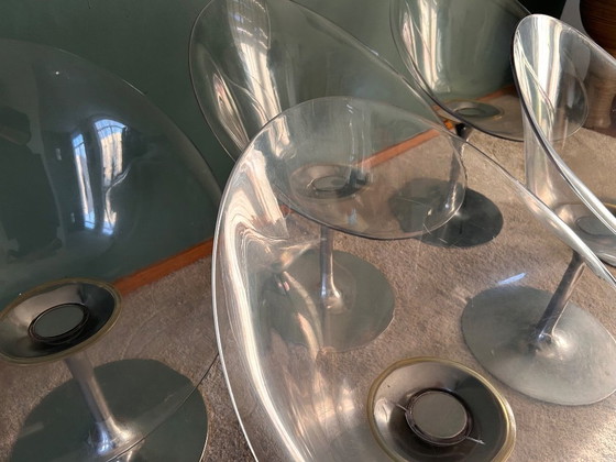 Image 1 of 6 chaises pivotantes transparentes Ero/S de Philippe Starck pour Kartell