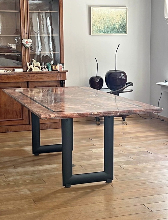 Op maat gemaakte eettafel van rood travertijn – 210 × 110 cm – Marble (photo 3 of 5)