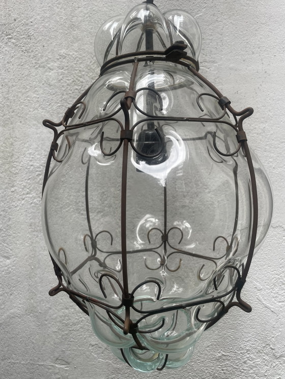 Image 1 of Geblazen glazen Venetiaanse hal- of ganglamp