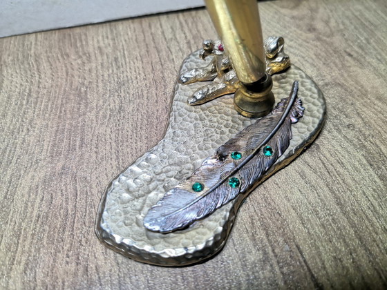 Image 1 of Fountain Pen / Penholder Brass Poodle Royal / Vintage 70's design