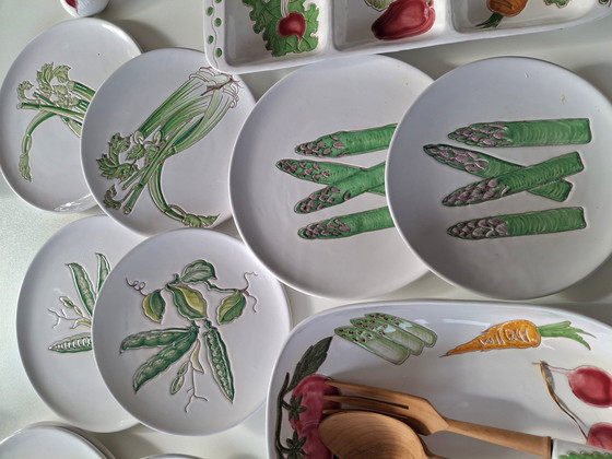 Image 1 of Vintage crockery vegetables. Hand painted in Italy