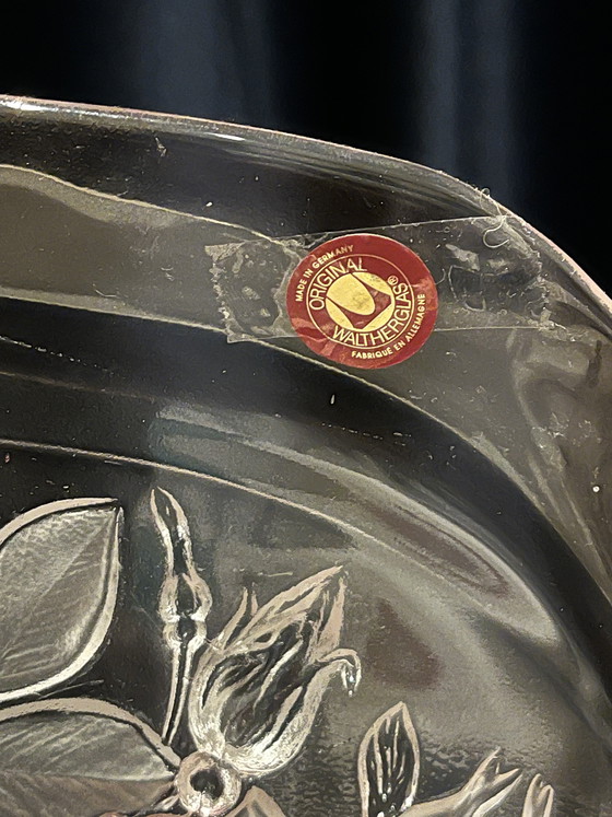 Image 1 of Set di piatti da portata vintage Walther Glass anni '70 Mikasa rosa (Rosella) kristal glas