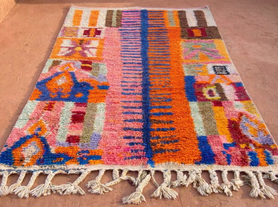 Handmade Boujad Wool Rug: Colorful Moroccan Berber Carpet – Paintings & Drawings (photo 9 of 19)