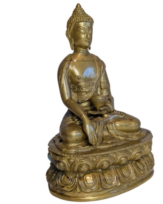 Tibetan Gilt-Bronze Buddha – 19th Century – Sculpture, Gold (photo 3 of 11)