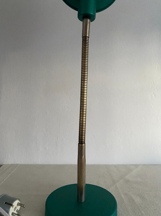 Vintage Mid-Century Modern Adjustable Gooseneck Desk Lamp – Emerald Green, 1960s – Table lamps, Metal (photo 13 of 14)