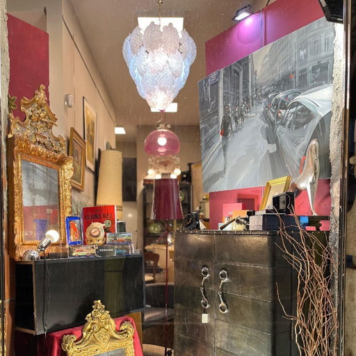 Acryl op doek “Faubourg Saint-Honoré, Parijs” Kerdalo, hedendaags, jaren 2000 - Frankrijk