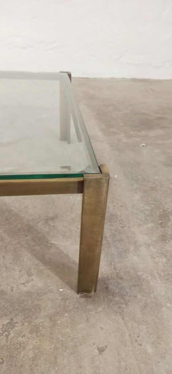 Image 1 of Vintage glass and brass coloured frame coffee table 