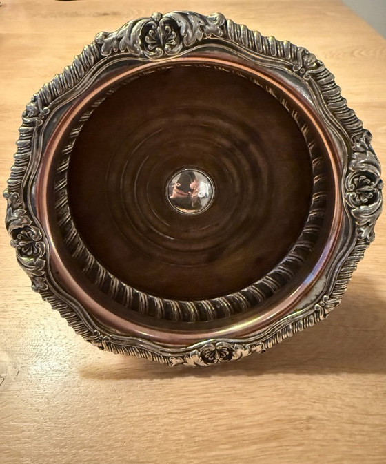 Image 1 of Dessous de verre en métal argenté (Old Sheffield Plate)