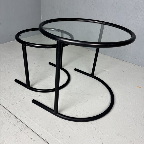 Image 1 of Set van 2 buisframe bijzettafels - postmoderne