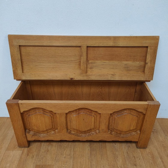 Image 1 of Baúl de mantas de roble antiguo, baúl de juguetes