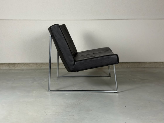 Harvink Hebbes Armchair - black leather, Chrome, Modern (photo 5 of 9)