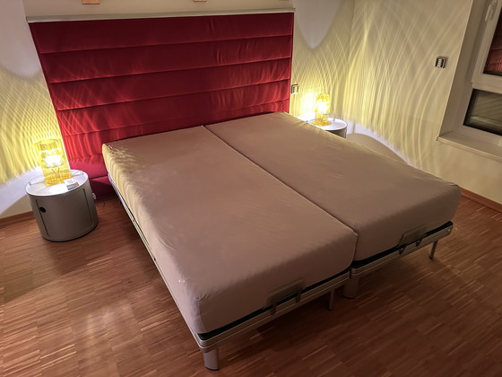 Image 1 of Lit RÖWA Genio 180 x 200 avec tenture murale en feutre rouge