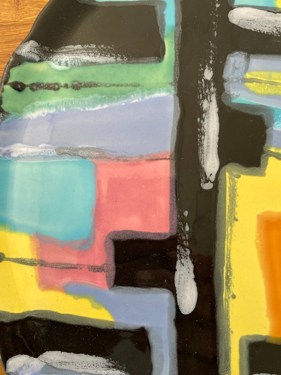 Longwy keramische schaal ‘Pigalle’, gesigneerd op de achterkant, 1960. – Decoratieve objecten, Ceramic (photo 4 of 8)