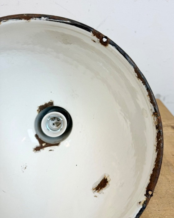 Image 1 of Lampada a sospensione in smalto verde industriale, anni '60