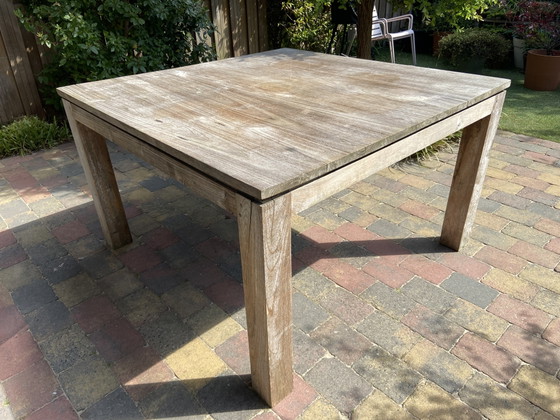 Square teak garden table 130 cm – Wood (photo 3 of 5)
