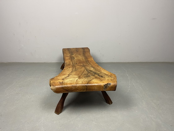 Image 1 of Brutalistische Wabi-Sabi salontafel van massief hardhout met vrije vorm, jaren 70. Ref.: CT1000