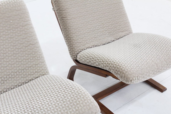 Image 1 of Set of 2 mid century vintage easy chairs 1960s