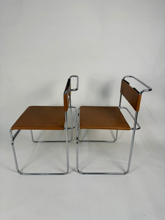 Image 1 of 1v2 Libellula chair Giovanni Carini Planula 70s vintage leather