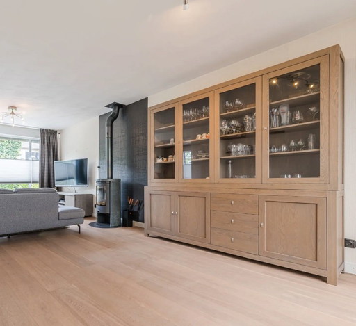 Goossens sideboard in oak soft-touch lacquer elephant grey with soft-closing system