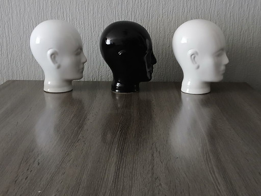 Têtes de mannequin - Céramique - Vintage