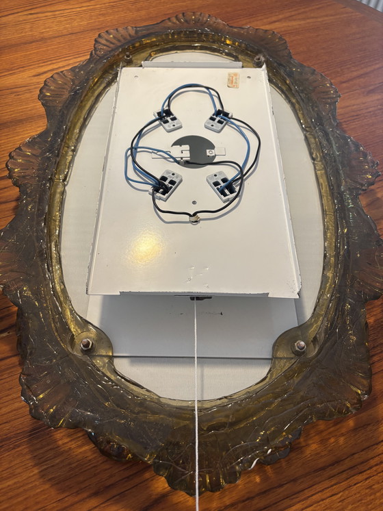 Image 1 of Retroiluminado, gran espejo de Hillebrand de cristal acrílico hielo años 60 70