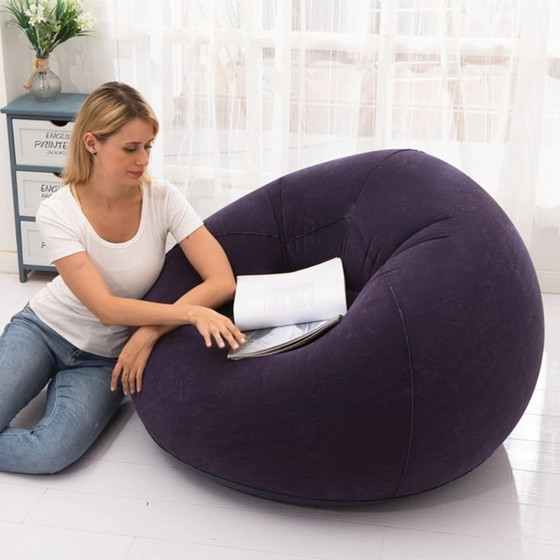 Image 1 of Large Lazy Inflatable Sofa Chairs PVC Lounger Seat Bean Bag Sofas Pouf Puff Couch Tatami Living Room Supply Outdoor Camping