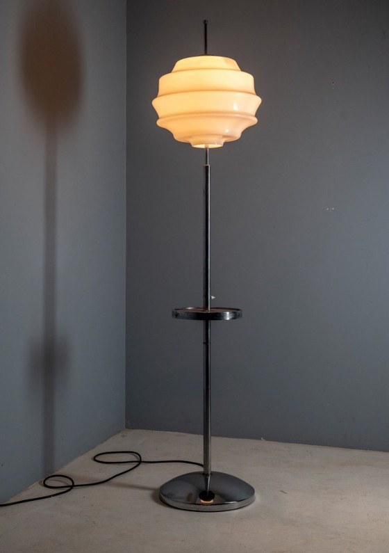 Image 1 of Bauhaus Chrome Floor Lamp, 1930s, Attributed to Slezák, Czechoslovakia