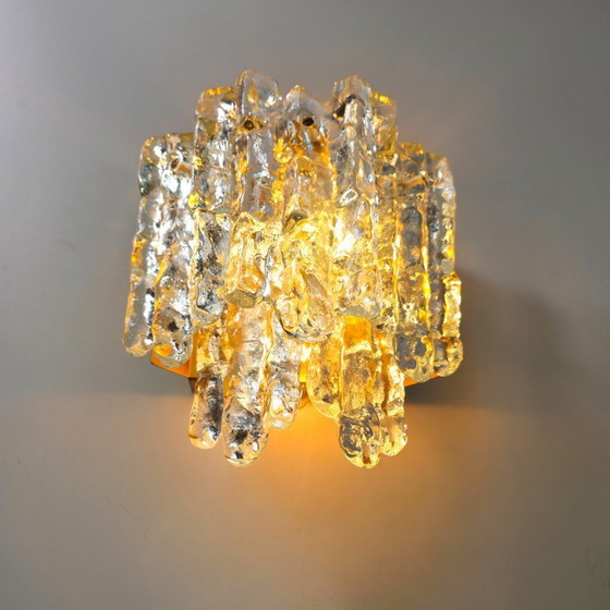 Image 1 of Set di lampade da parete Kalmar Franken in vetro ghiacciato, anni '70, metà secolo