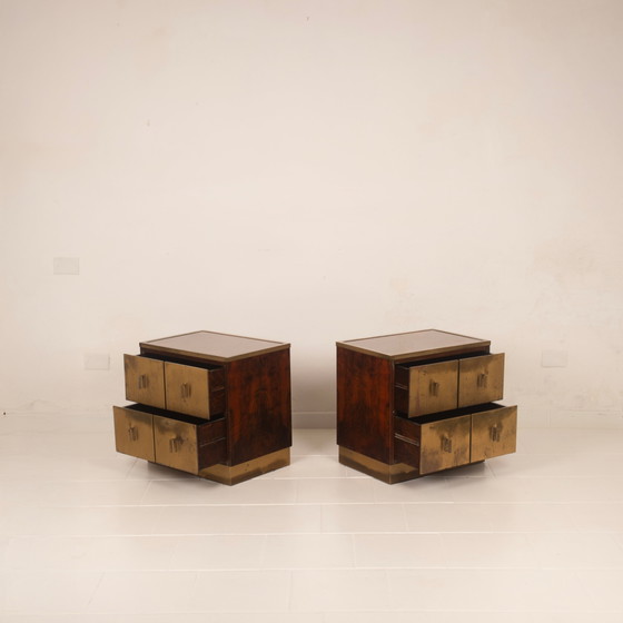Aldo Frigerio & Luciano Frigerio Tables de nuit Bagdad en ronce de noyer et laiton – Brass (photo 16 of 24)