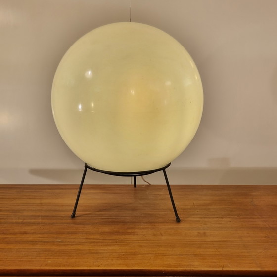 Image 1 of Large plastic moon-like globe table lamp by Raak, 1970s