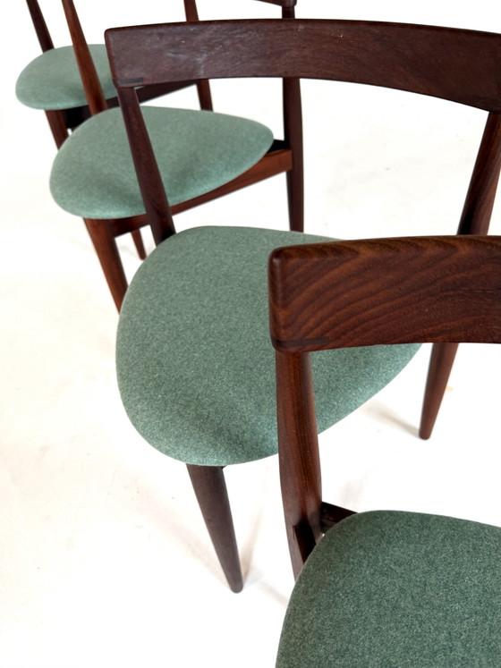 4x Restored ‘Roundette’ Dining chairs, Frem Rølje ‘60 – Wood, Wool (photo 10 of 15)