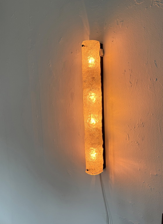 Lampada da parete vintage in vetro effetto ghiaccio, Hillebrand '70 – Applique, Glass, Metal (photo 11 of 15)