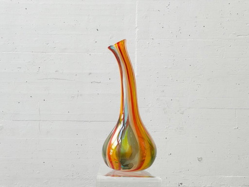 Monumental studio glass vase, Mdina Glass, hand-signed, Malta, 1970s