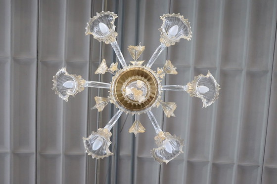 Image 1 of Transparenter Kronleuchter aus Muranoglas von La Murrina, Italien, Ende des 20.