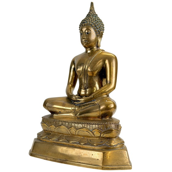 Antieke Thaise Shakyamuni Boeddha met ingelegde ogen - 19e eeuw - 40.5 cm – Beeldhouwkunst (photo 3 of 11)