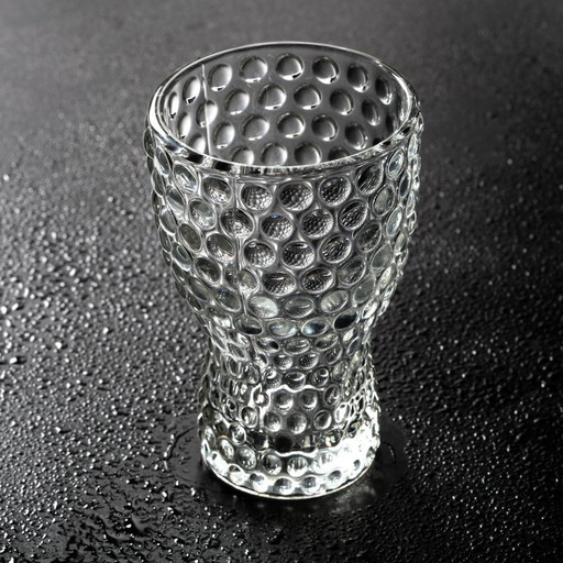 Mid-Century Clear Pressed Glass Vase by Jan Schmid, Rosice / 1961