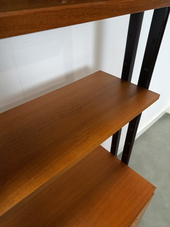 Image 1 of Teak Musterring design kast met zwarte poten