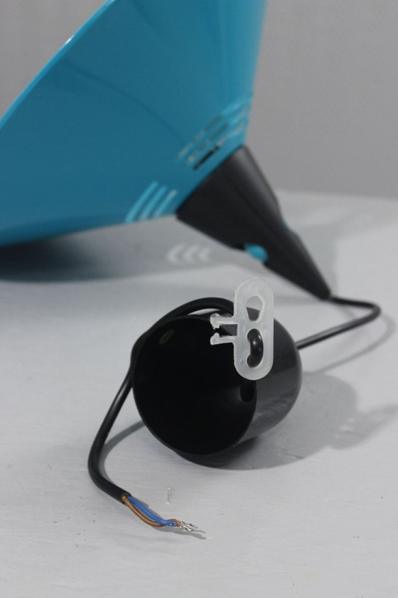 Image 1 of Postmoderne Memphis-Pendelleuchte aus Metall und Kunststoff, brillantes Design, 1980er Jahre