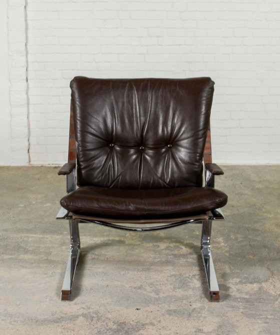 Image 1 of Rare Mid-Century Design 'Pirate' Easy Chair with Armrest by Elsa and Nordahl Solheim for Rykken. Norway, 1973.