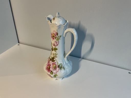 Vintage porcelain chocolate pot with lid (Limoges)