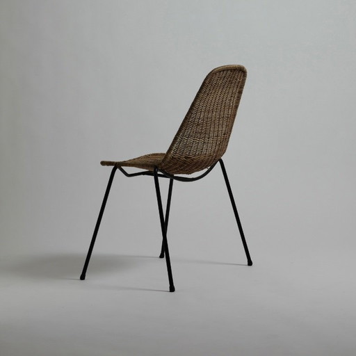 Vintage Korbsessel von Gian Franco Legler, 1960er Jahre – eetkamerstoelen, Iron, Wicker (photo 2 of 17)