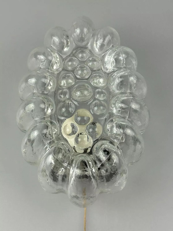 Image 1 of 60s 70s wall lamp made of glass & metal Bubble Wall Sconce Space Age Design