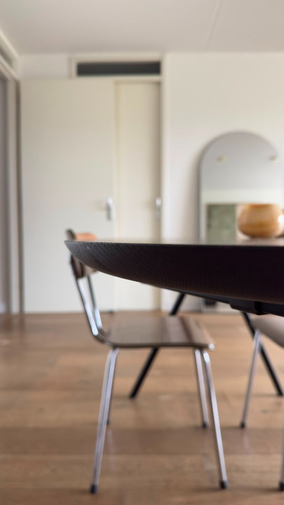 Image 1 of Tavolo da pranzo semi-ovale in rovere – Nero/Antracite
